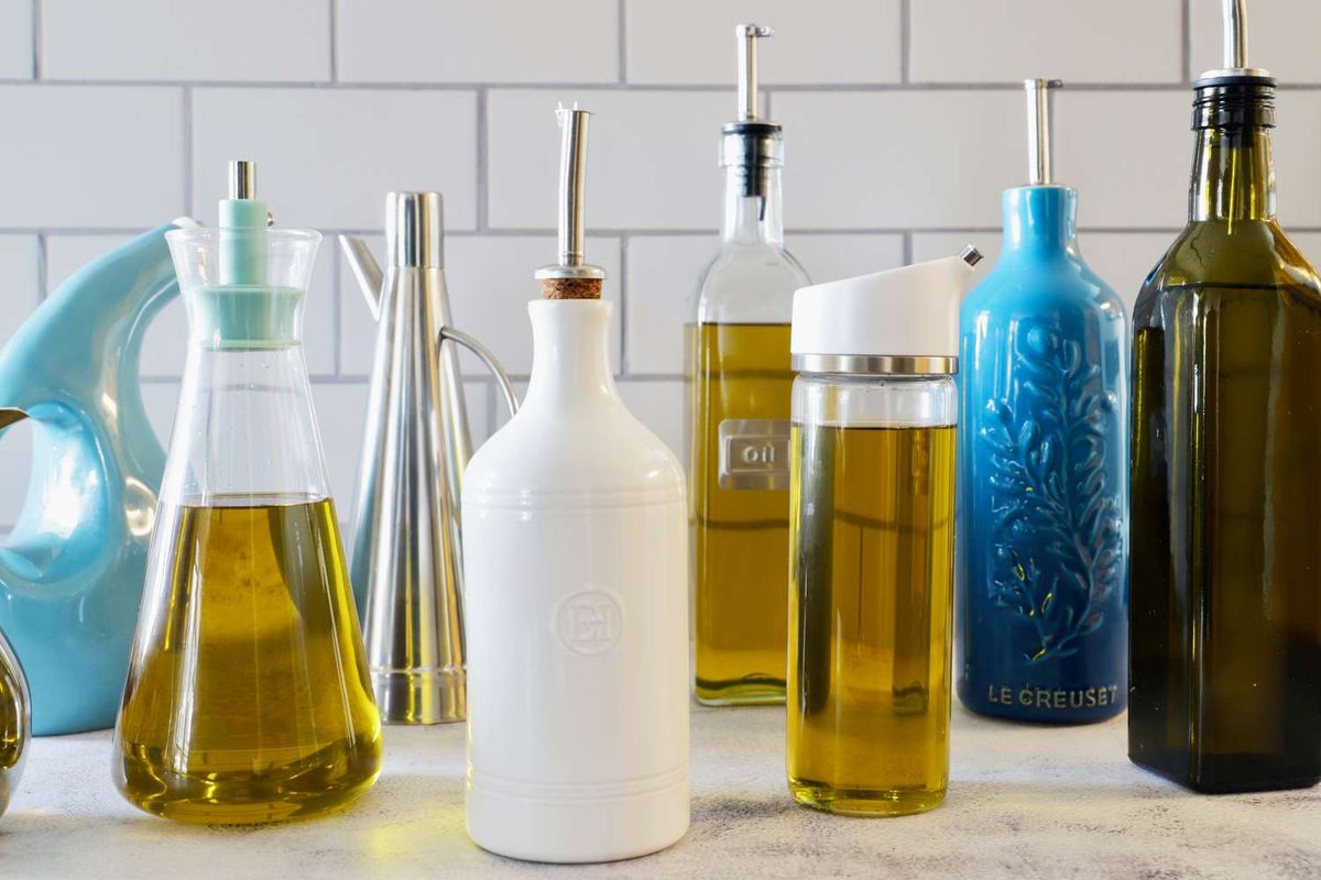 Olive oil bottle in kitchen